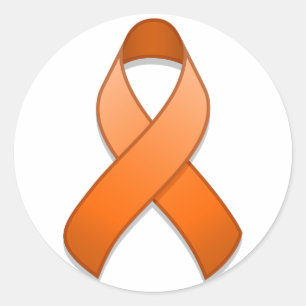 Orange Awareness Ribbon Round Sticker
