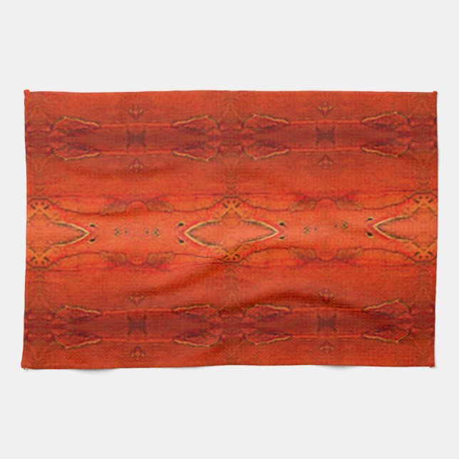 Orange Aztec Muster2.0 Geschirrtuch (Horizontal)