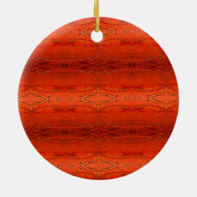 Orange Aztec Muster Keramikornament (Hinten)