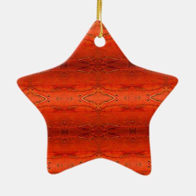 Orange aztekisches Muster Keramikornament (Hinten)