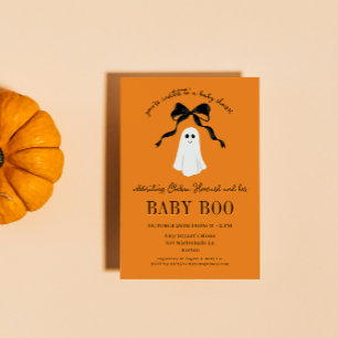 Orange Baby Boo Ghost Halloween Baby Dusche Einladung