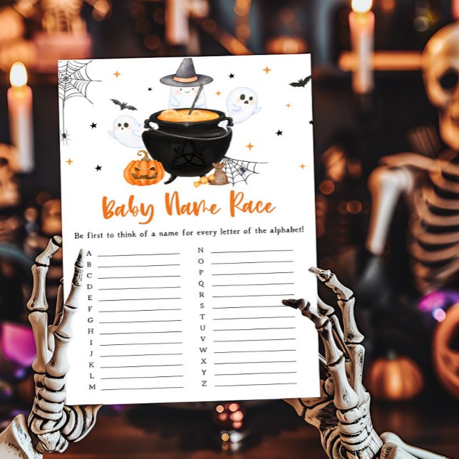 Orange Baby brütet Baby Name Race Game (Baby is Brewing Baby Shower Baby Name Race Game)