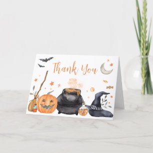Orange Baby brütet Niedliche Halloween-Kinderdusch Dankeskarte