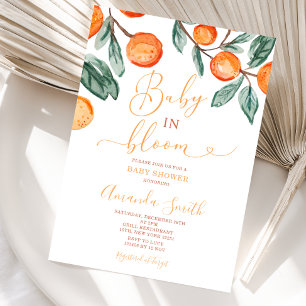 Orange Baby in Bloom Sommer-Baby-Party Einladung