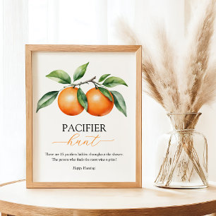 Orange Baby Shooter Schnuller Hunt Game Sign Poster