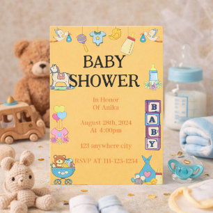 ORANGE BABY SHOWER EINLADUNG
