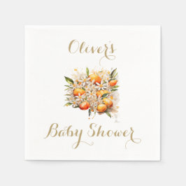 Orange Baby Shower Gender Neutral Citrus Serviette
