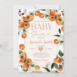 Orange Baby Shower Summer Tropical Citrus Frucht Einladung