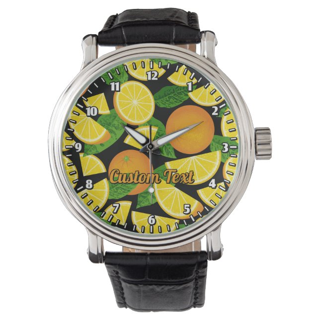 Orange Background Armbanduhr (Vorderseite)