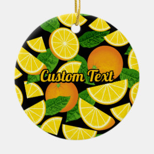 Orange Background Keramik Ornament