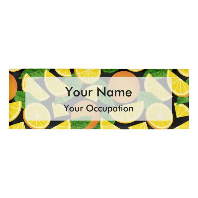 Orange Background Namenschild (Vorderseite)