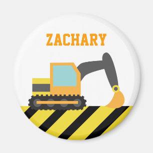 Orange Bagger, Bau-Fahrzeuge, für Kinder Magnet