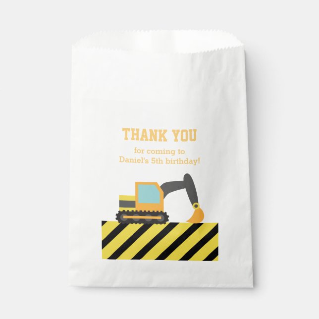 Orange Bagger-Kindergeburtstagsfeier Geschenktütchen (Vorderseite)