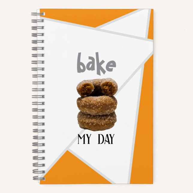Orange Bake My Day Spiral Notebook Notizbuch (Vorderseite)