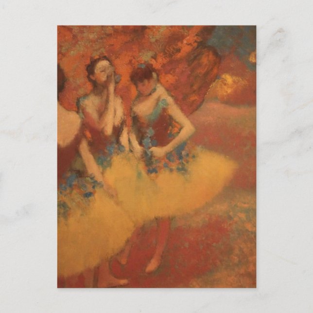 Orange Ballet Dancers Edgar Degas Postkarte (Vorderseite)