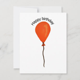 Orange Ballon glücklicher Geburtstag Mitteilungskarte
