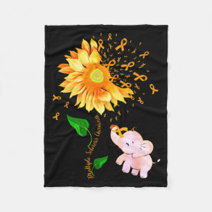 Orange Band Elefant Multiple Sklerose-Bewusstsein Fleecedecke