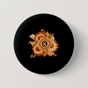 Orange-Band-Sonnenblume Multiple Sklerose-Bewussts Button