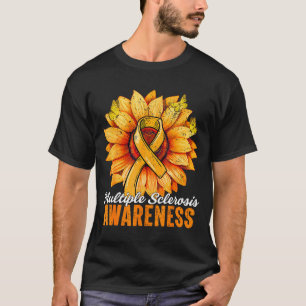 Orange Band Sonnenblume Multiple Sklerose-Bewussts T-Shirt
