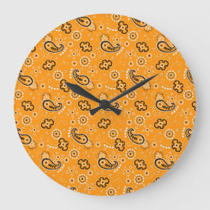 Orange Bandana Adventurer Home Decor Große Wanduhr