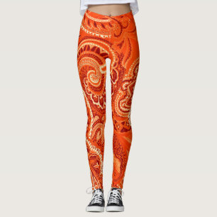 Orange Bandanna-kundenspezifisches bequemes Retro Leggings