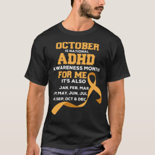 Orange Bandbewusstsein für ADHD Bewusstseinsmonat T-Shirt