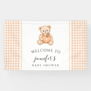 Orange Bär Kürbis Baby Shower Willkommensbanner Banner