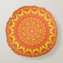 Orange Base Mandala Rundkissen Rundes Kissen