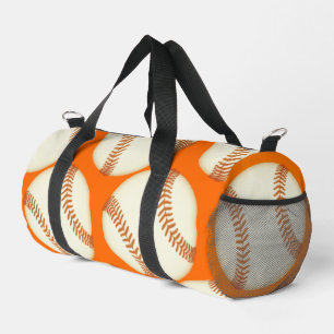 Orange Baseball Muster Schrauben Grafik Duffle Bag