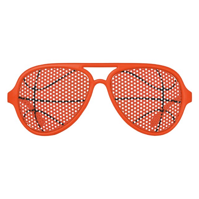 Orange Basketball Aviator Party Shades Sonnenbrill Partybrille (Vorderseite)