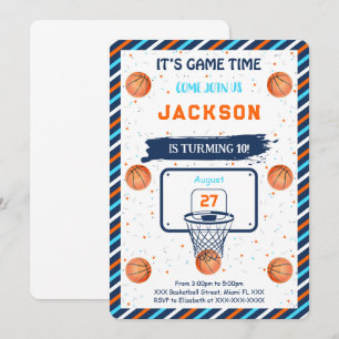 Orange Basketball Einladung zum Geburtstag
