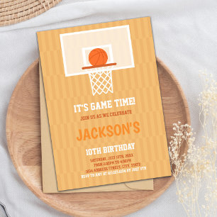 Orange Basketball Einladung zum Geburtstag