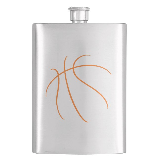 Orange Basketball Flachmann (Vorderseite)