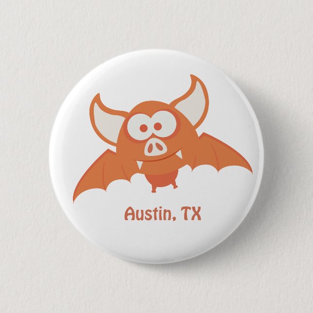 Orange Bat - Austin, TX Button (Vorderseite)