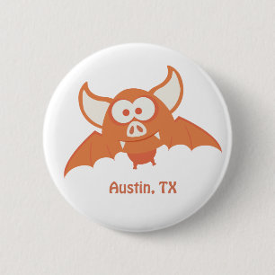 Orange Bat - Austin, TX Button