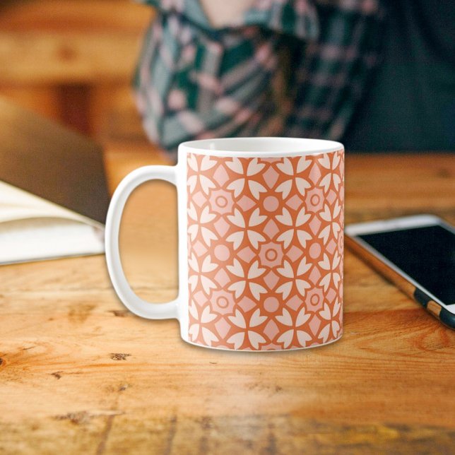 Orange Batik Pattern Mug Kaffeetasse (Von Creator hochgeladen)
