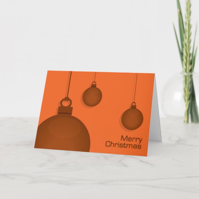Orange Baubles Weihnachtskarte Feiertagskarte (Vorderseite)