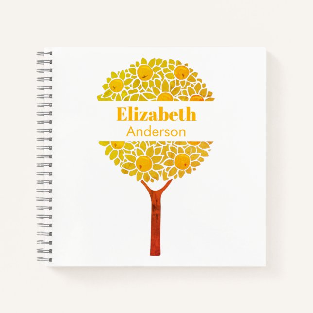 Orange-Baum Notizbuch (Vorderseite)