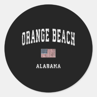 Orange Beach Alabama Al American Flag Sports Runder Aufkleber