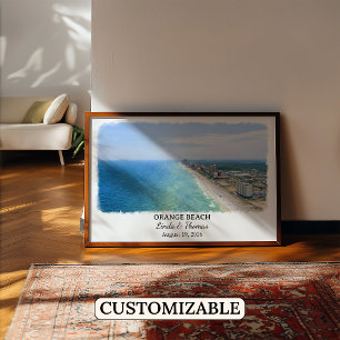 Orange Beach Alabama Poster, Aquarell, Maßgeschnei Poster