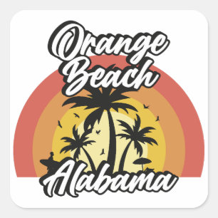 Orange Beach, Alabama Quadratischer Aufkleber