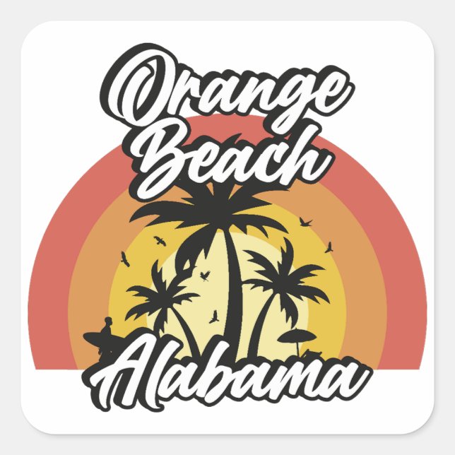 Orange Beach, Alabama Quadratischer Aufkleber (Vorderseite)