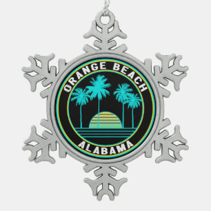 Orange Beach Alabama Schneeflocken Zinn-Ornament