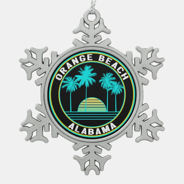 Orange Beach Alabama Schneeflocken Zinn-Ornament (Vorderseite)