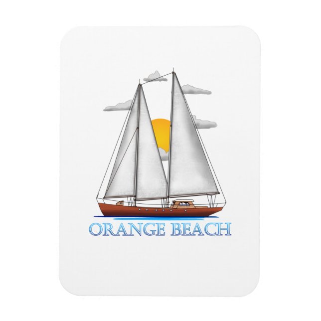 Orange Beach Coastal Nautical Sailing Sailor Magnet (Vertikal)