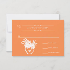 Orange Beach Palm Tree Zielhalkboard RSVP Karte