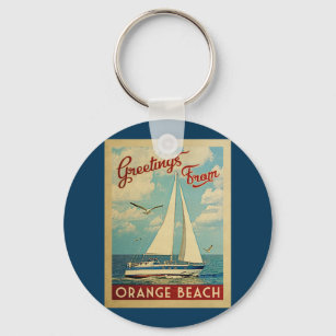 Orange Beach Sailboat Vintage Reisen Alabama Schlüsselanhänger