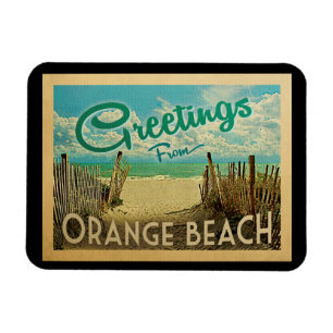 Orange Beach Vintage Travel Magnet