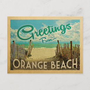 Orange Beach Vintage Travel Postkarte