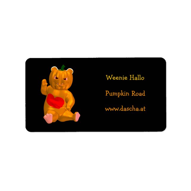 Orange Bear Adressaufkleber (Vorne)